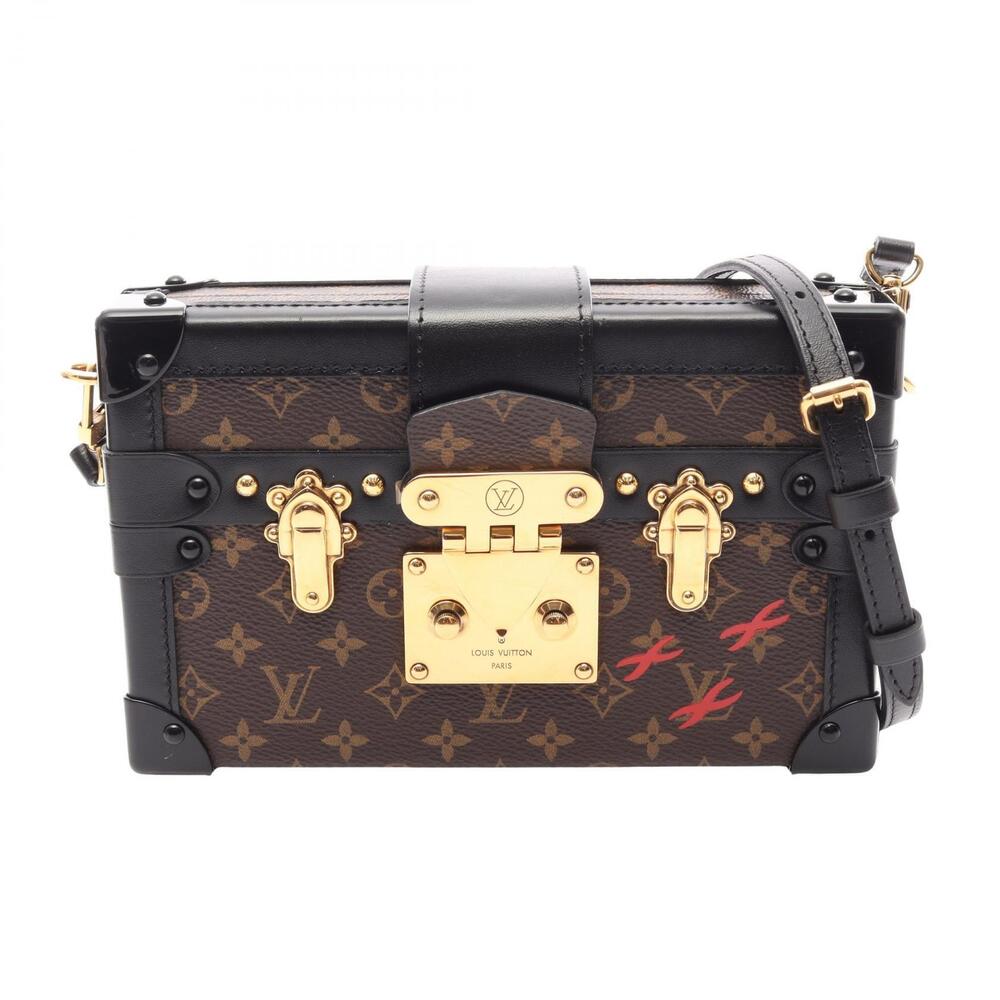 Louis Vuitton Malle Canvas Leather Monogram 2Way Crossbody Bag Black Brown